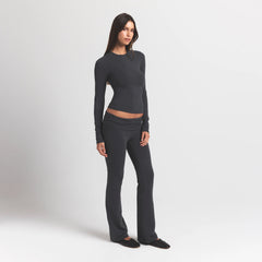 COTTON JERSEY LONG SLEEVE T-SHIRT | ASH