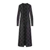 STRETCH LACE LONG ROBE | SOOT