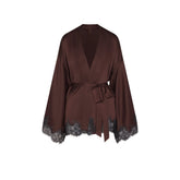 SILK LACE ROBE | ESPRESSO CONTRAST
