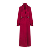 WOVEN SHINE LONG ROBE | BRICK