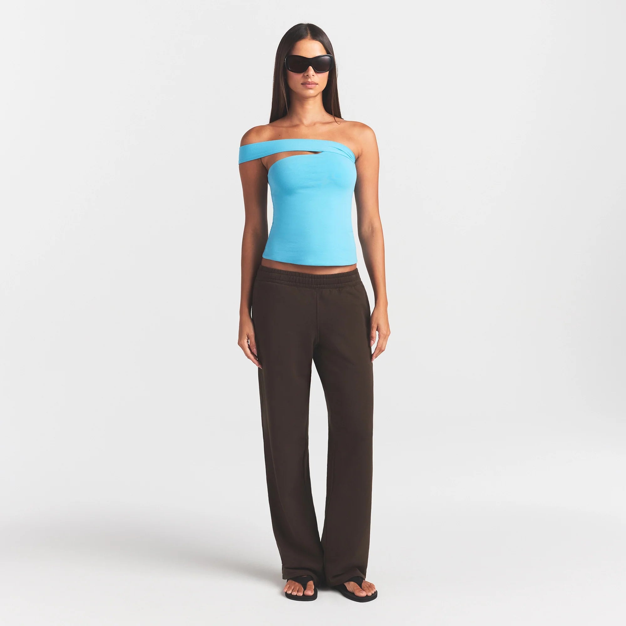 FRENCH TERRY STRAIGHT LEG PANT | ESPRESSO