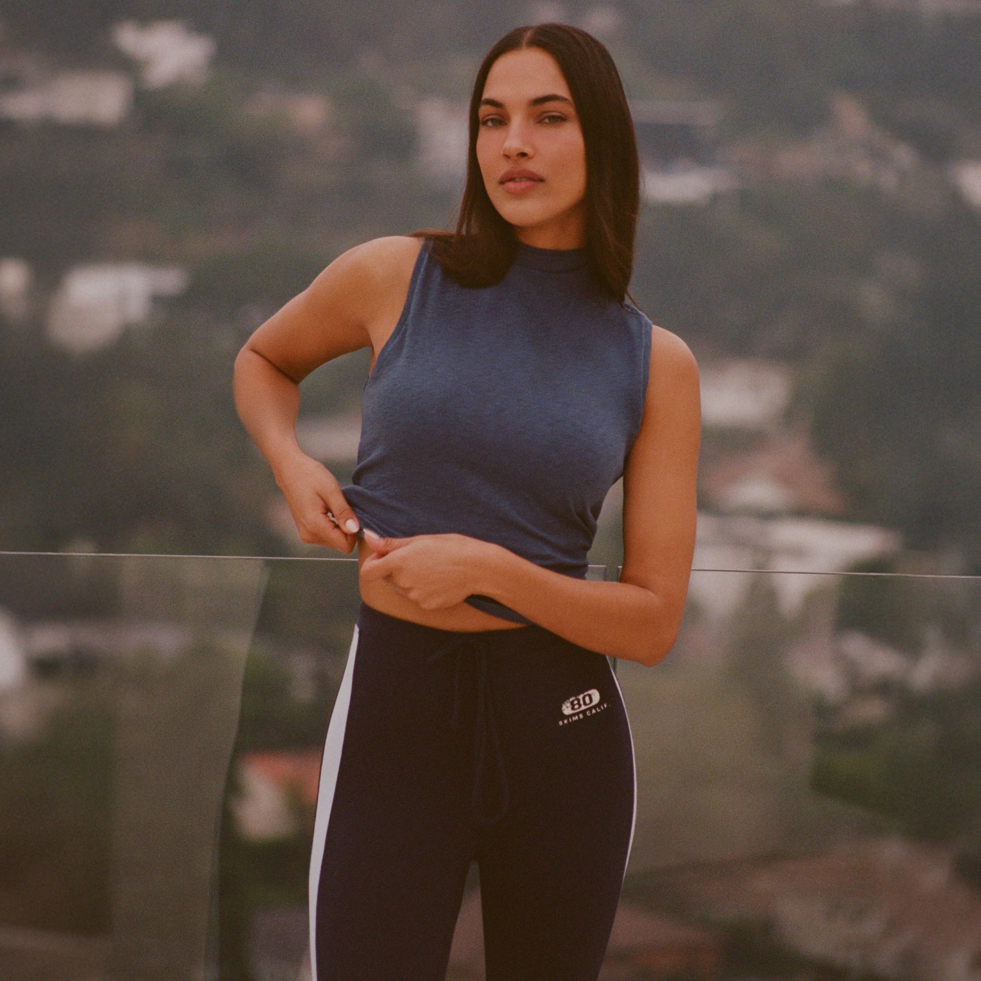 WORN IN JERSEY MOCK NECK TANK | INDIGO