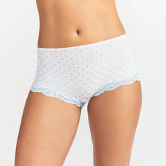FITS EVERYBODY LACE BOY SHORT | SLATE PIN DOT PRINT
