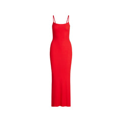 SOFT LOUNGE LONG SLIP DRESS | CHERRY