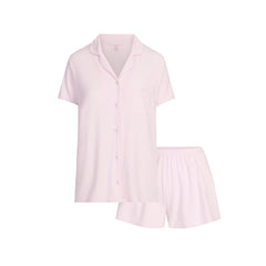 SKIMS SLEEP SHORT SLEEVE BUTTON UP SET | BLOOM