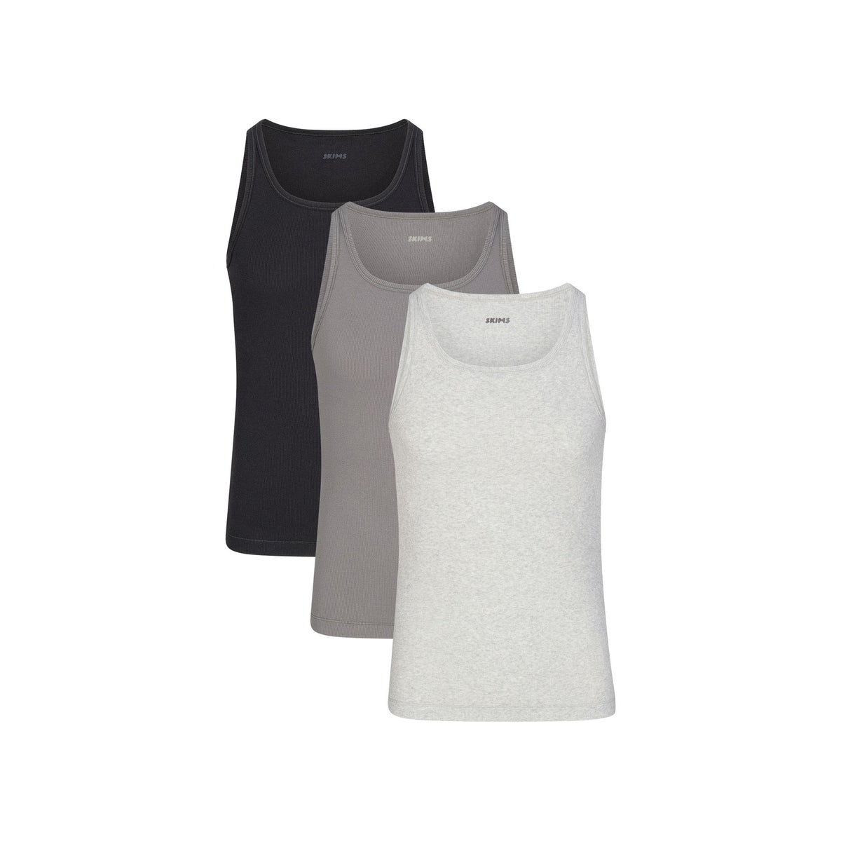 SKIMS COTTON MENS RIB TANK 3-PACK | HEATHER MULTI