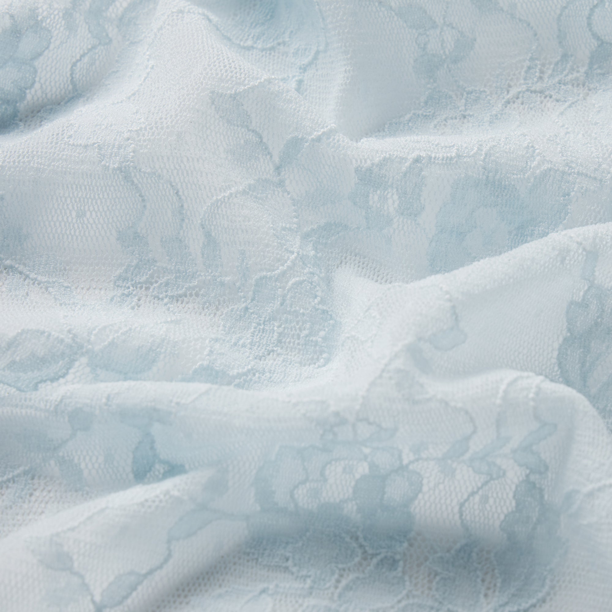 STRETCH LACE HALTER MINI DRESS | POWDER BLUE