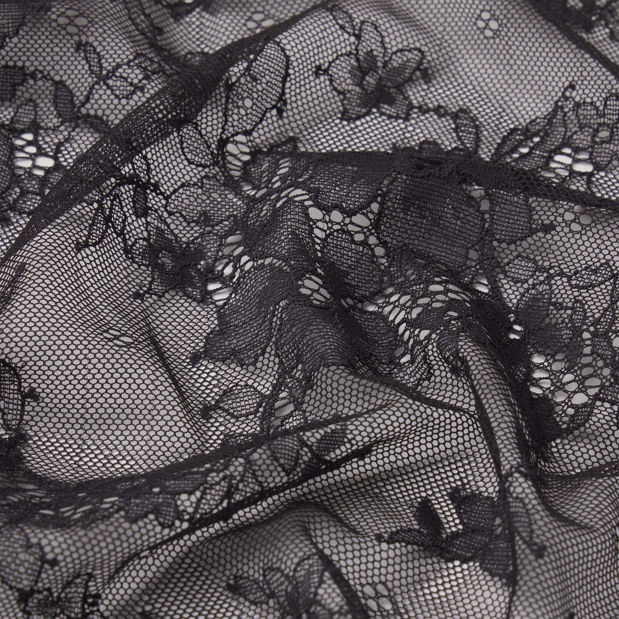 ULTRA FINE LACE LONG TIE SKIRT | ONYX