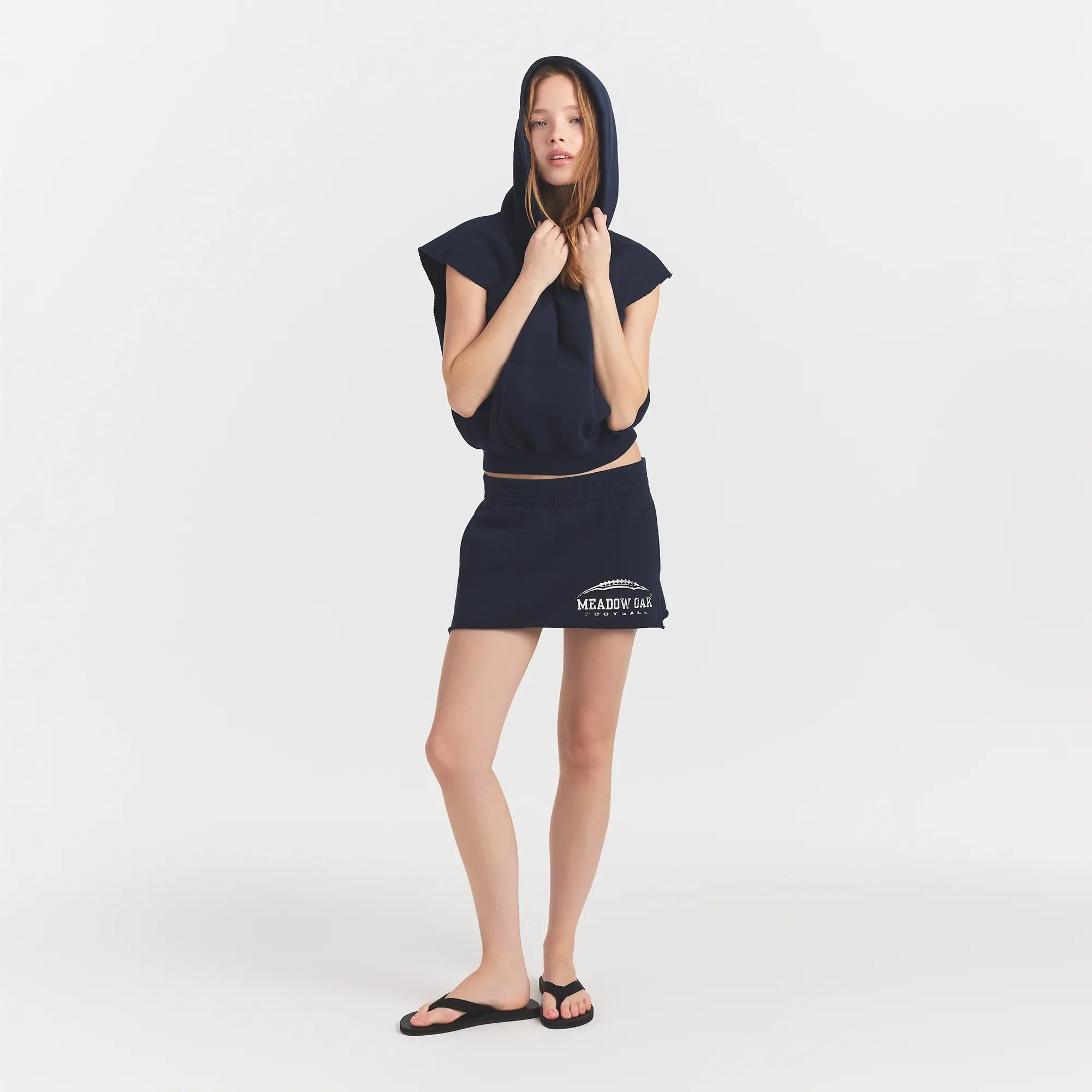 BOYFRIEND FLEECE MUSCLE PULLOVER | NAVY
